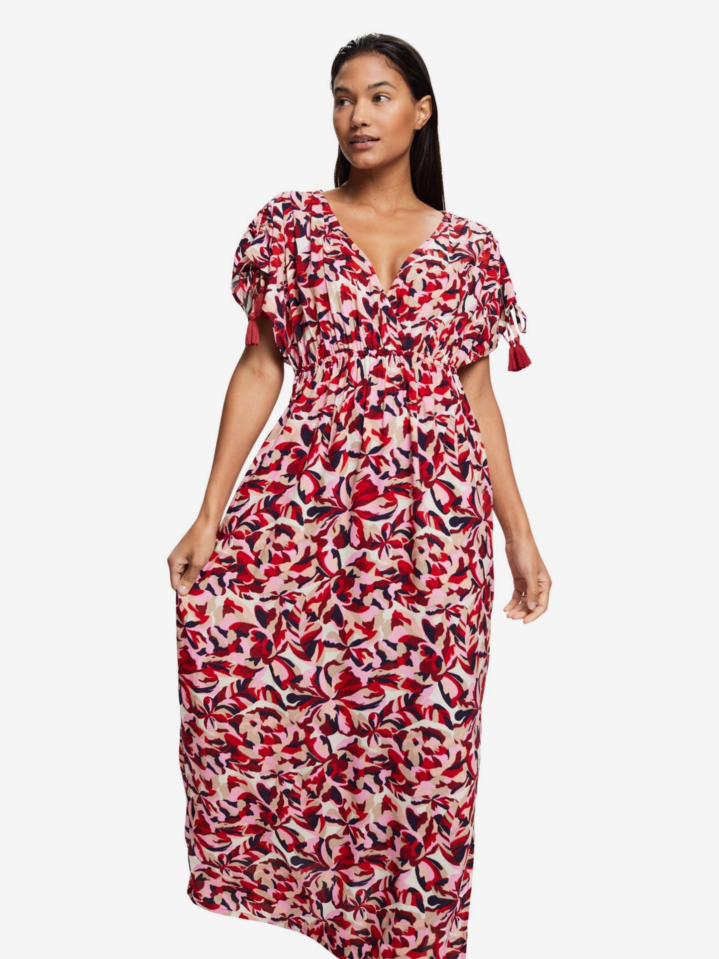 ESPRIT Strandjurkjes Strandjurk Dames Donkerrood