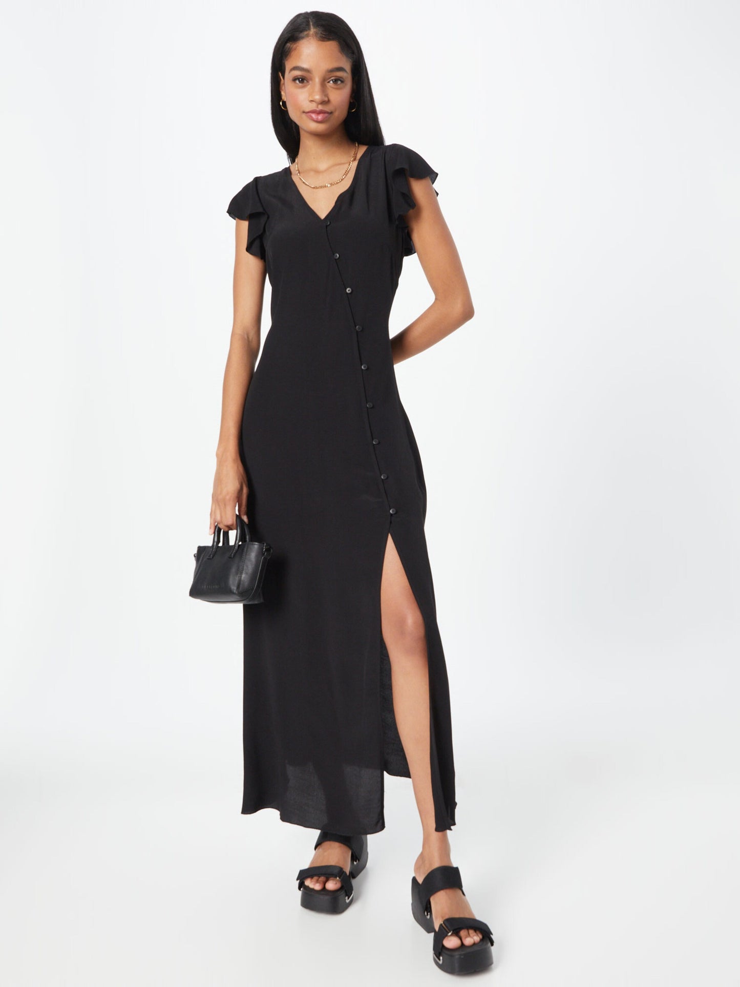 WEEKDAY Maxi Jurken Jurk Flora Dames Zwart