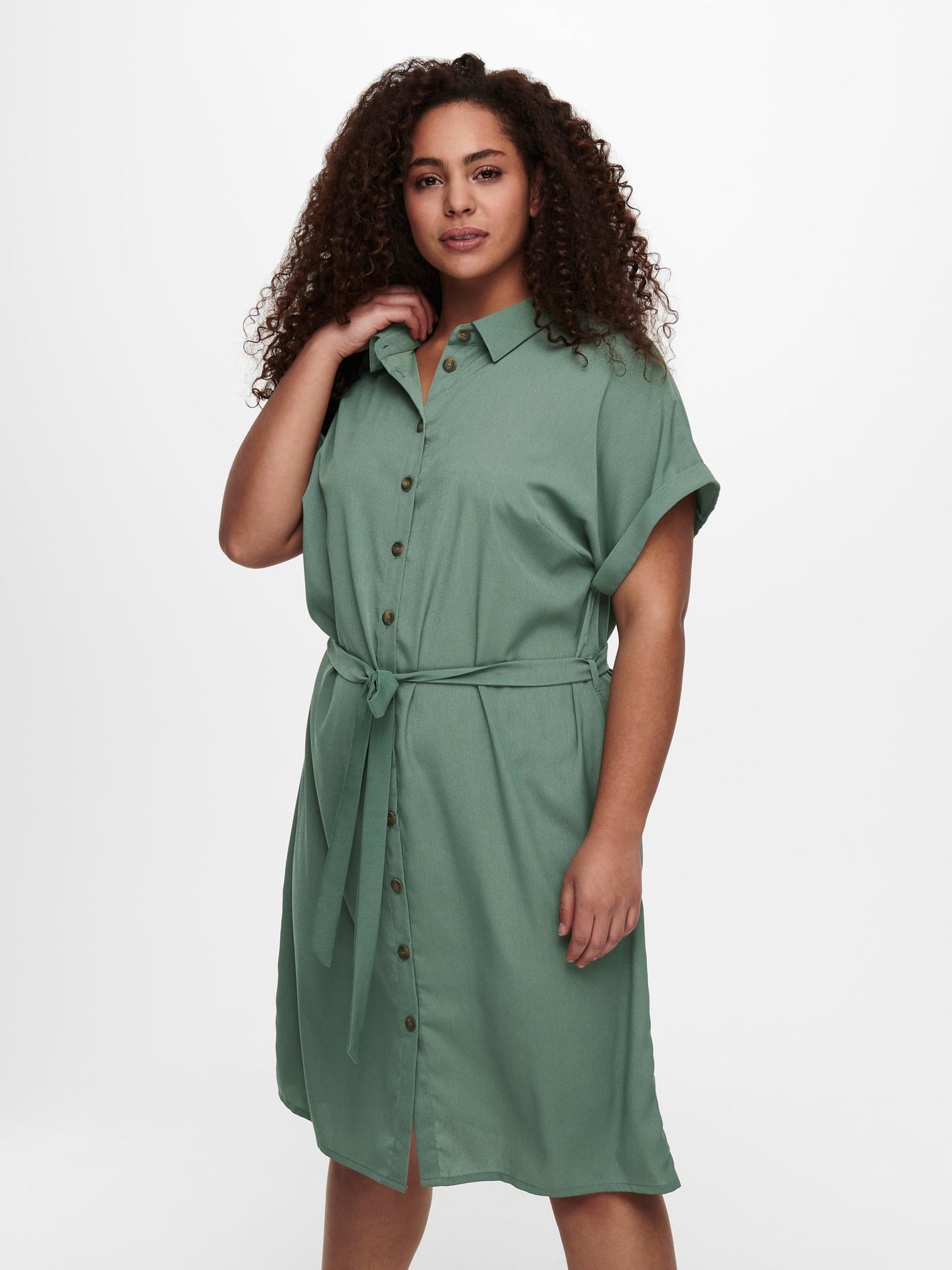 ONLY CARMAKOMA Blousejurken Blousejurk Dames Mintgroen