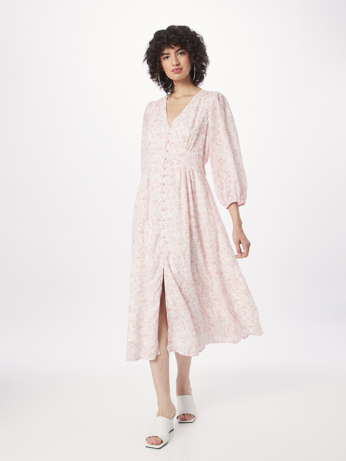 Neo Noir Midi Jurken Jurk Olana Dames Rosa / Pastelroze