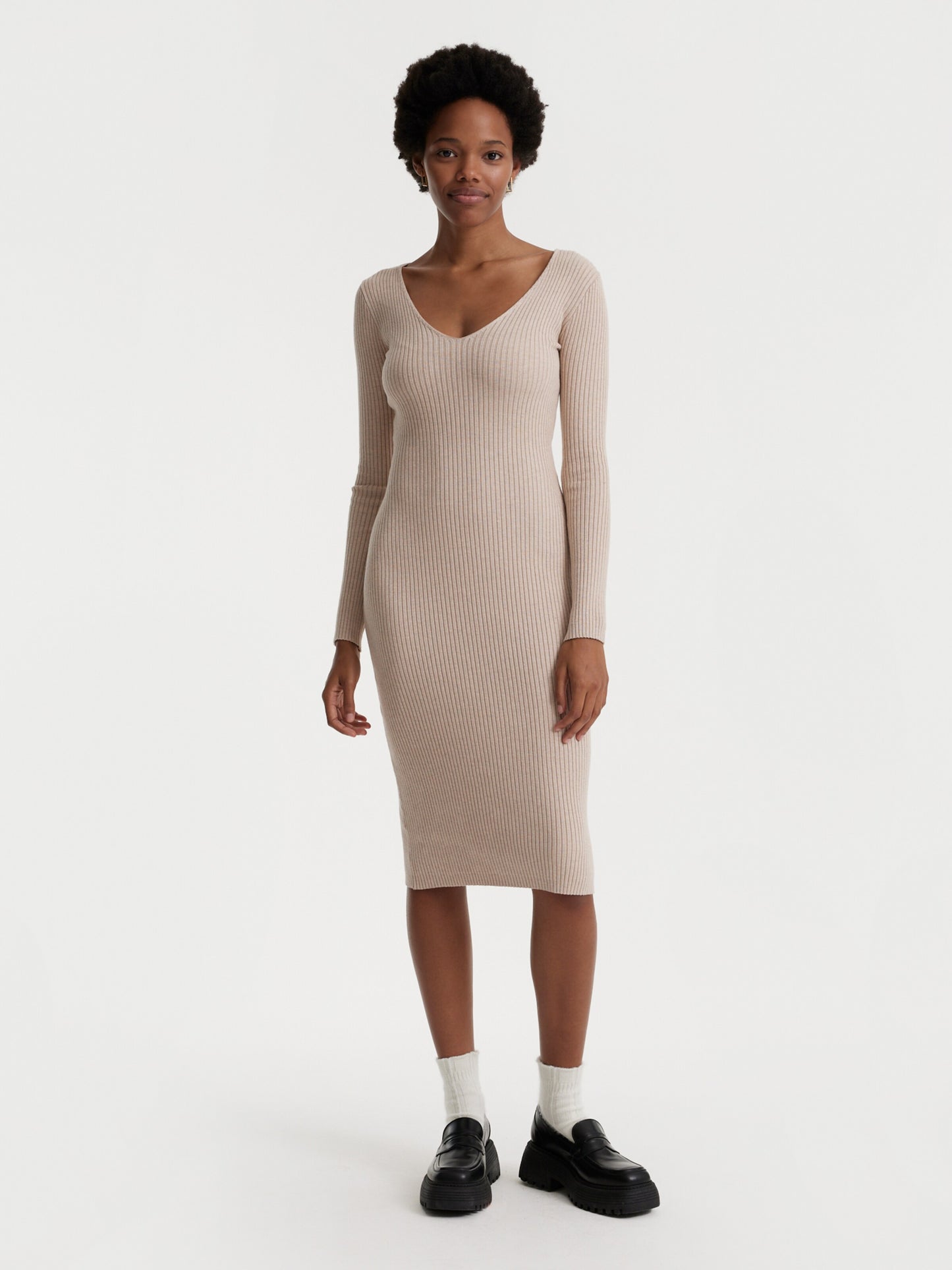 EDITED Maxi Jurken Jurk JUNA Dames Beige