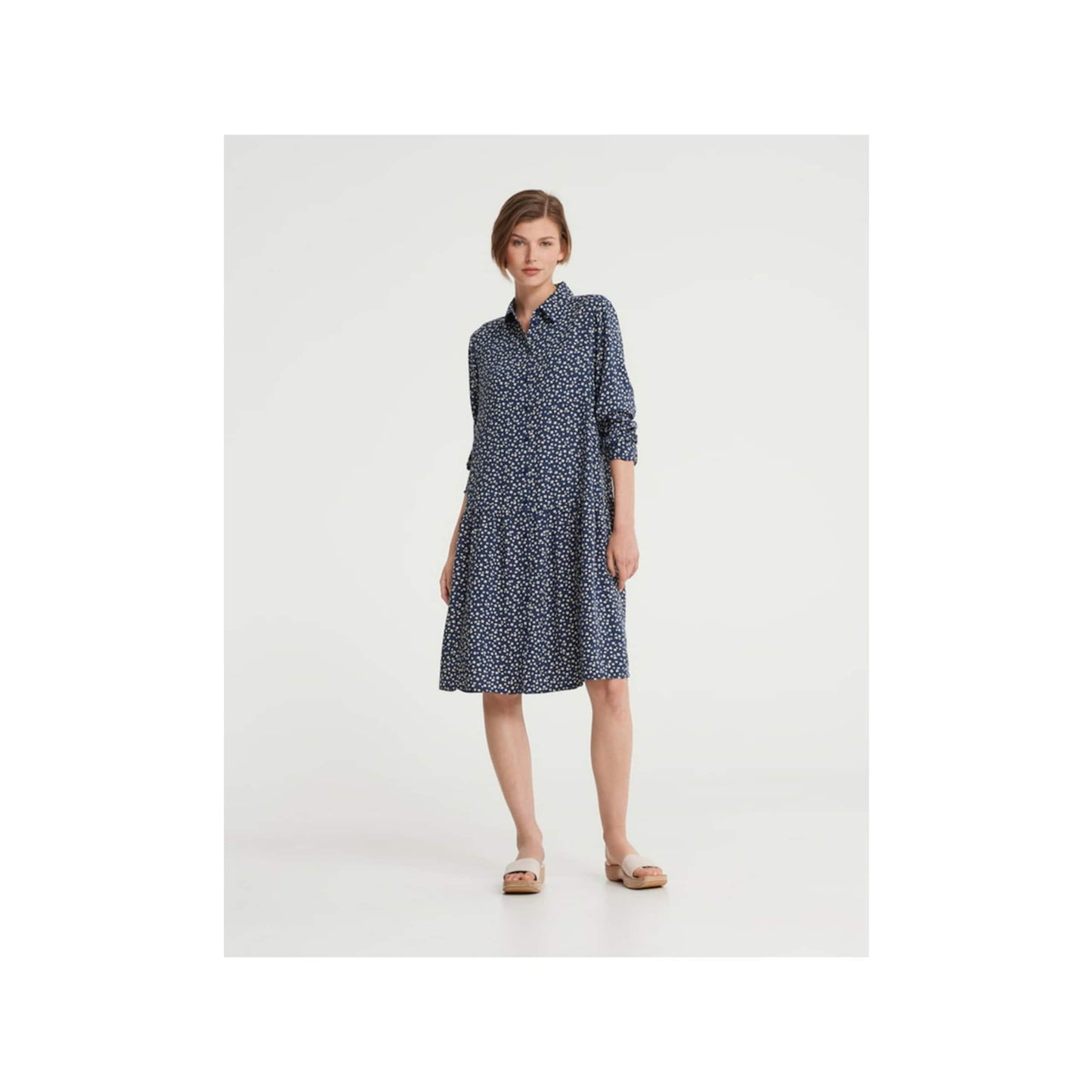 OPUS Blousejurken Blousejurk Wilio Dames Donkerblauw