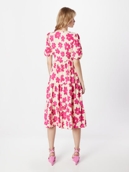Monki Midi Jurken Jurk Dames Fuchsia