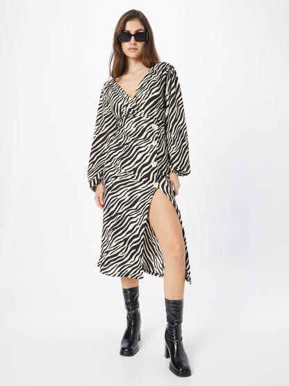 RIVER ISLAND Midi Jurken Jurk Dames Zwart / Wit