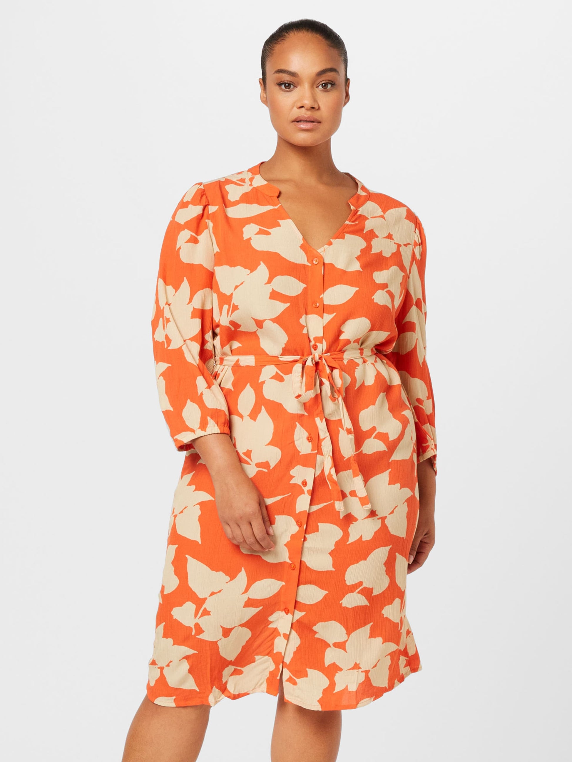 ONLY CARMAKOMA Blousejurken Blousejurk EMERSON Dames Oranje