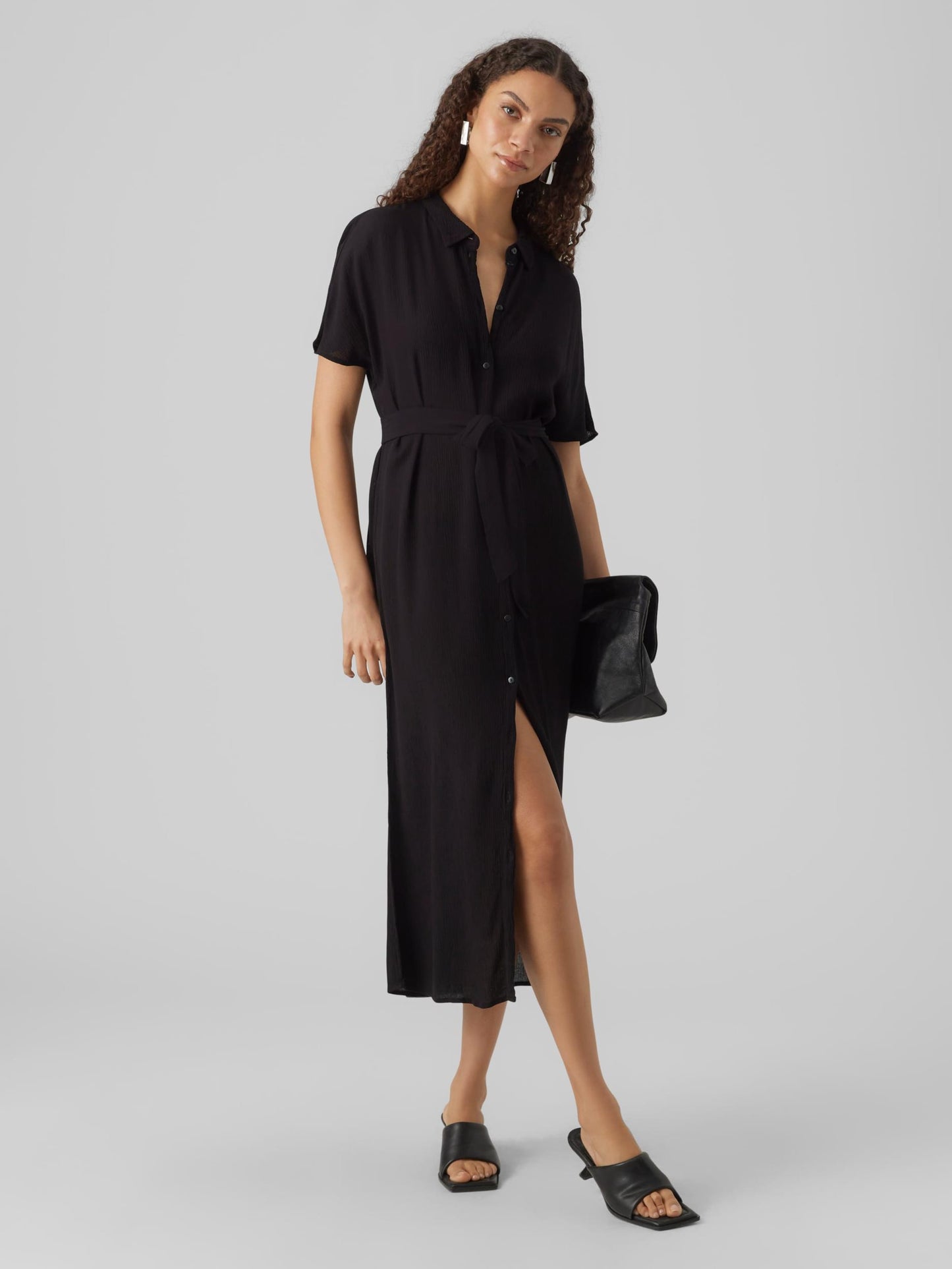 Vero Moda Tall Blousejurken Blousejurk Menny Dames Zwart