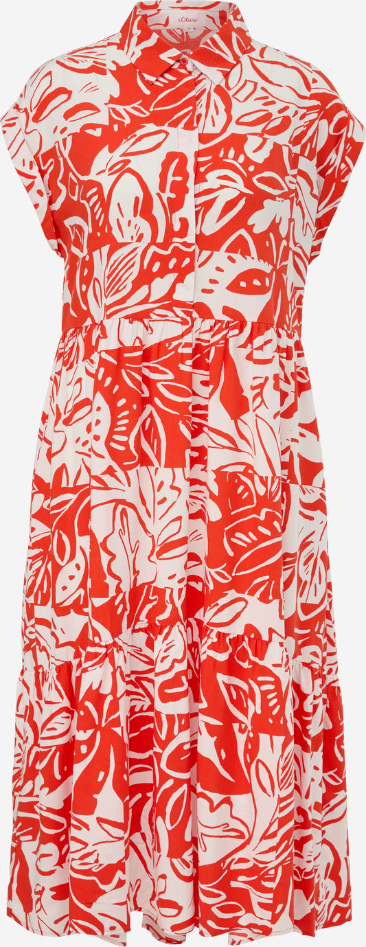 S.Oliver Blousejurken Blousejurk Dames Oranje