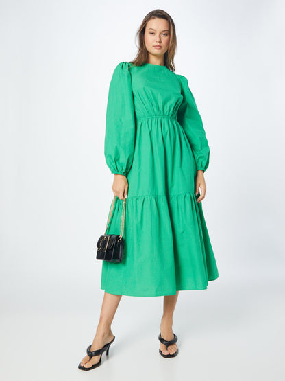 WAREHOUSE Midi Jurken Jurk Dames Grasgroen