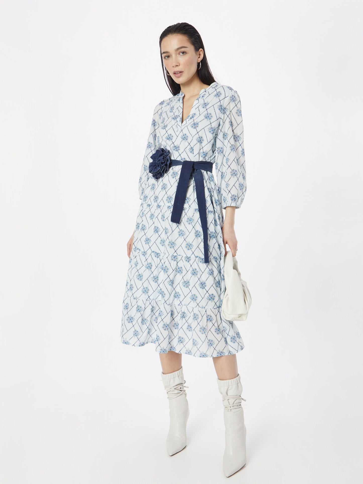 Noa Noa Midi Jurken Jurk Lotta Dames Blauw / Marine