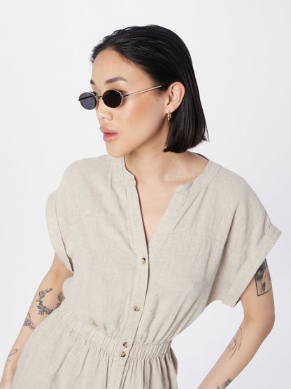 MOSS COPENHAGEN Blousejurken Blousejurk Karima Dames Sand