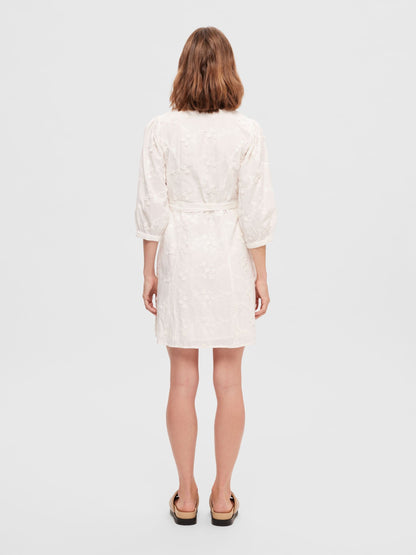 Selected Femme Mini Jurken Jurk Dames Natuurwit