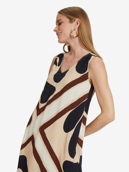 CARTOON Maxi Jurken Jurk Dames Crème / Donkerbeige