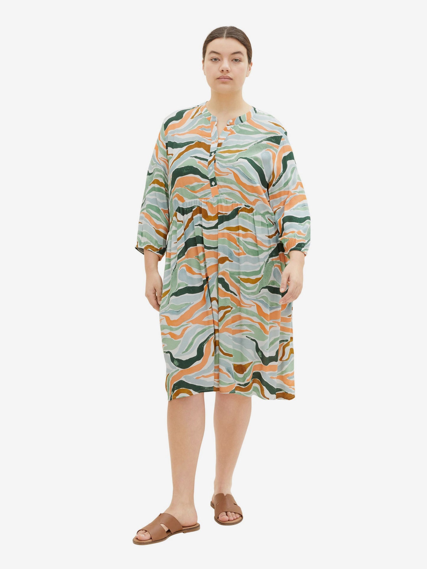  Blousejurken Blousejurk Dames Pastelgroen / Donkergroen