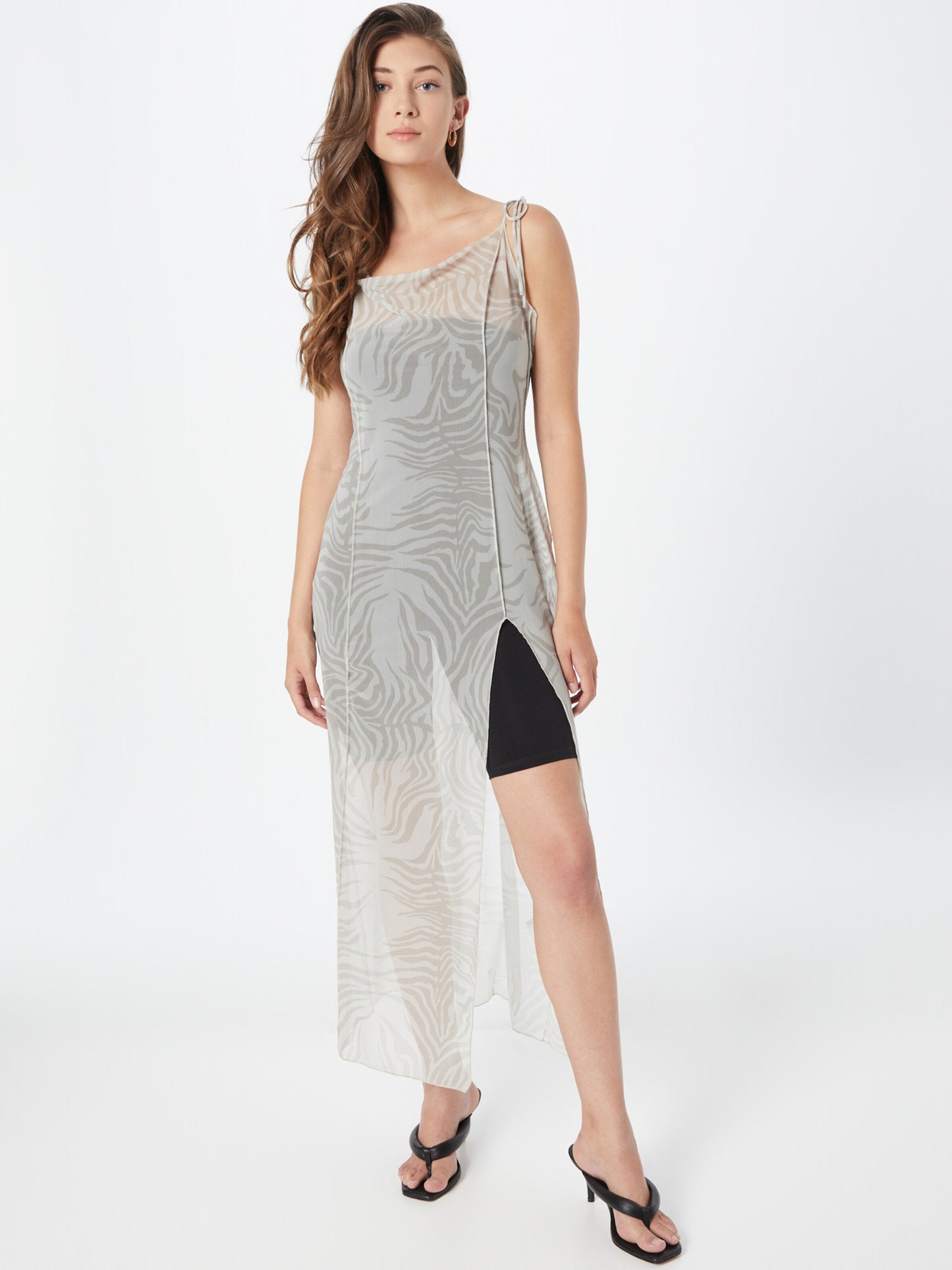 WEEKDAY Strandjurkjes Strandjurk Joanne Dames Grijs / Lichtgrijs