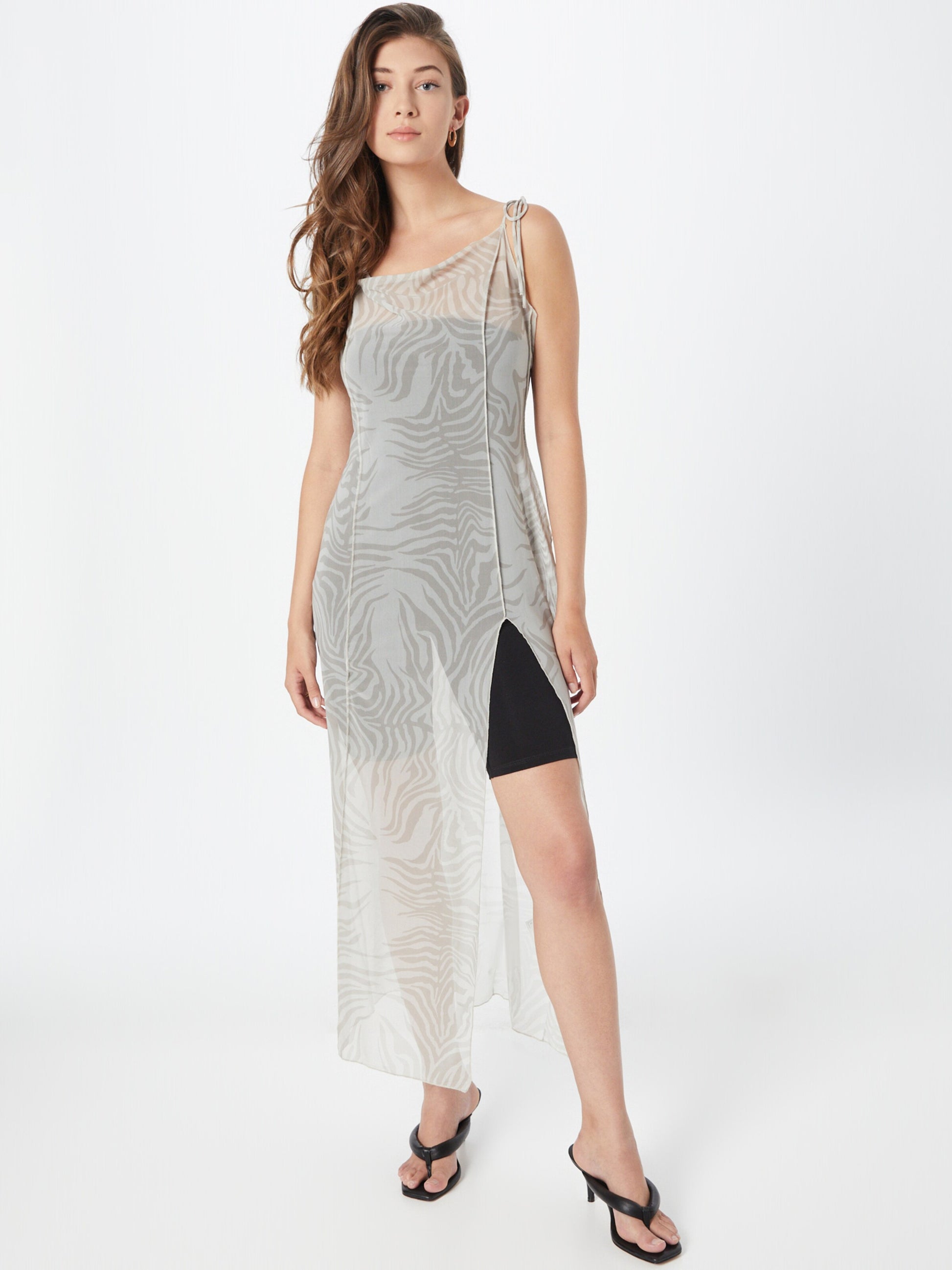 WEEKDAY Strandjurkjes Strandjurk Joanne Dames Grijs / Lichtgrijs