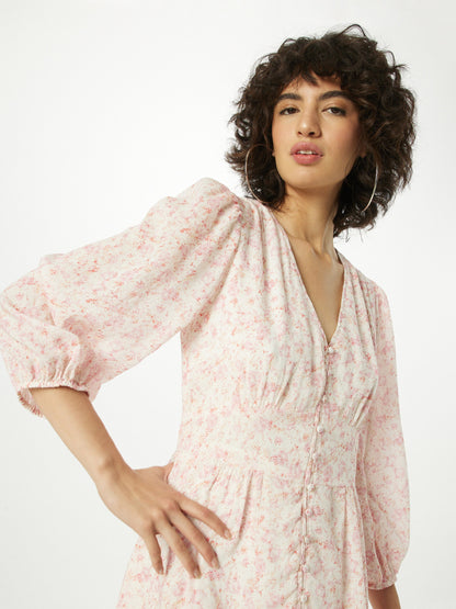 Neo Noir Midi Jurken Jurk Olana Dames Rosa / Pastelroze