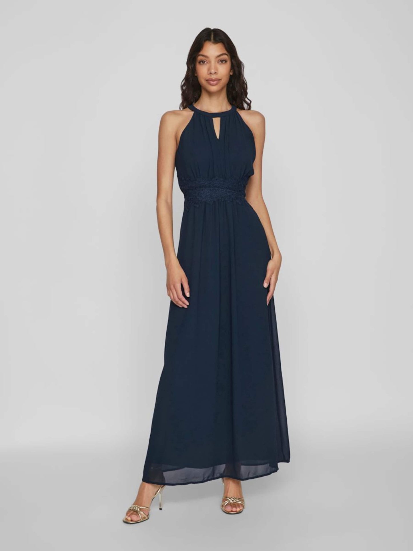 Vila Maxi Jurken Jurk Milina Dames Donkerblauw