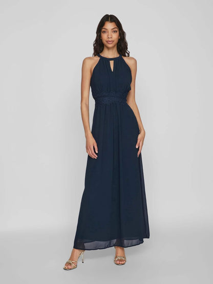 Vila Maxi Jurken Jurk Milina Dames Donkerblauw