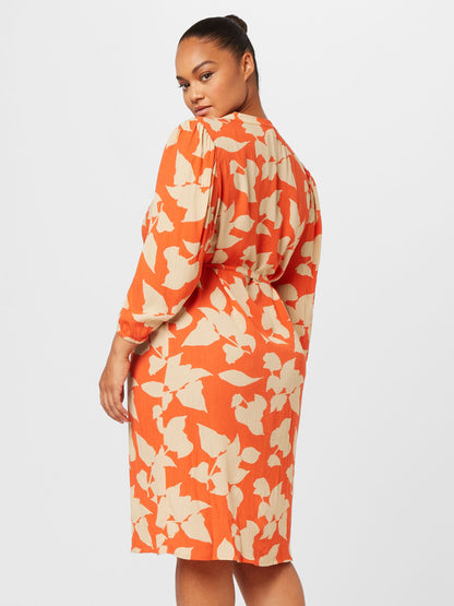ONLY CARMAKOMA Blousejurken Blousejurk EMERSON Dames Oranje