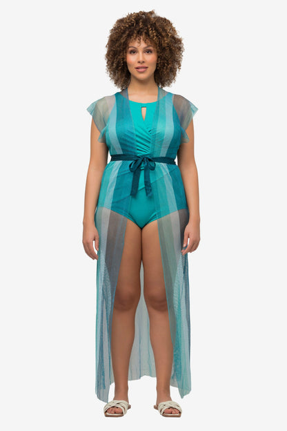Ulla Popken Strandjurkjes Strandjurk Dames Navy / Aqua