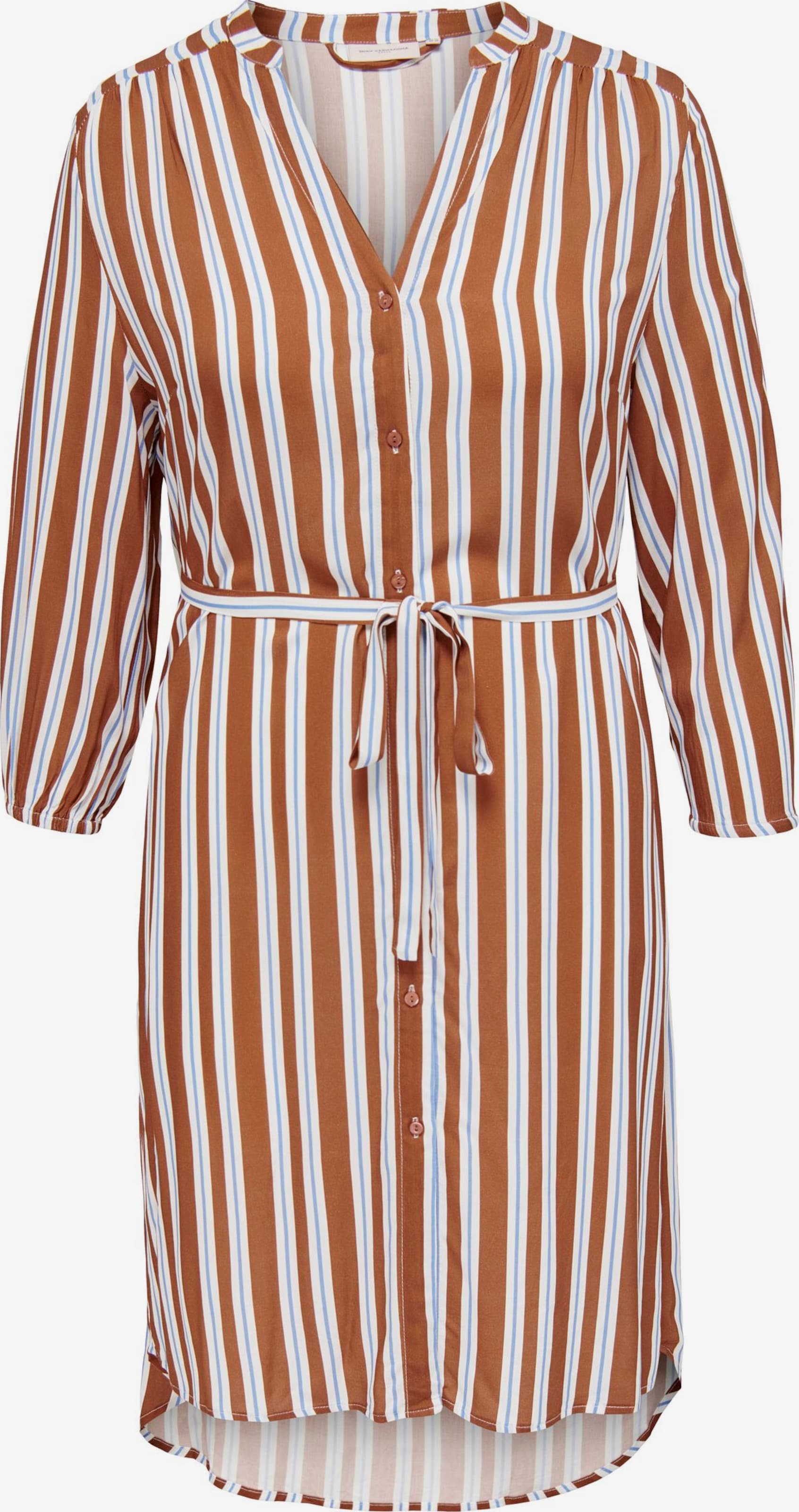 ONLY CARMAKOMA Blousejurken Blousejurk Dames Karamel