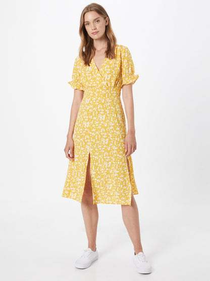 Louche Midi Jurken Jurk CORINA Dames Mosterd