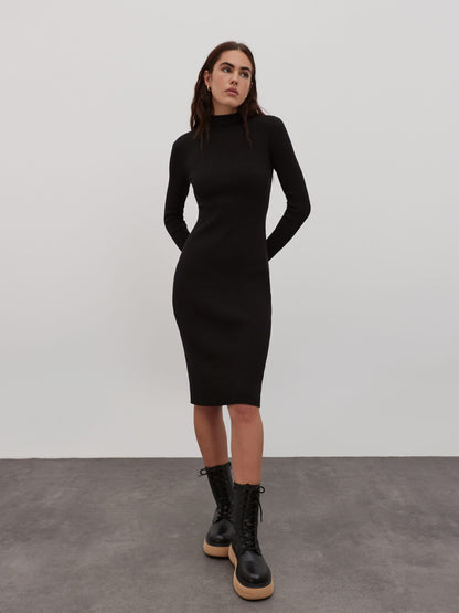 EDITED Midi Jurken Jurk Hada Dames Zwart