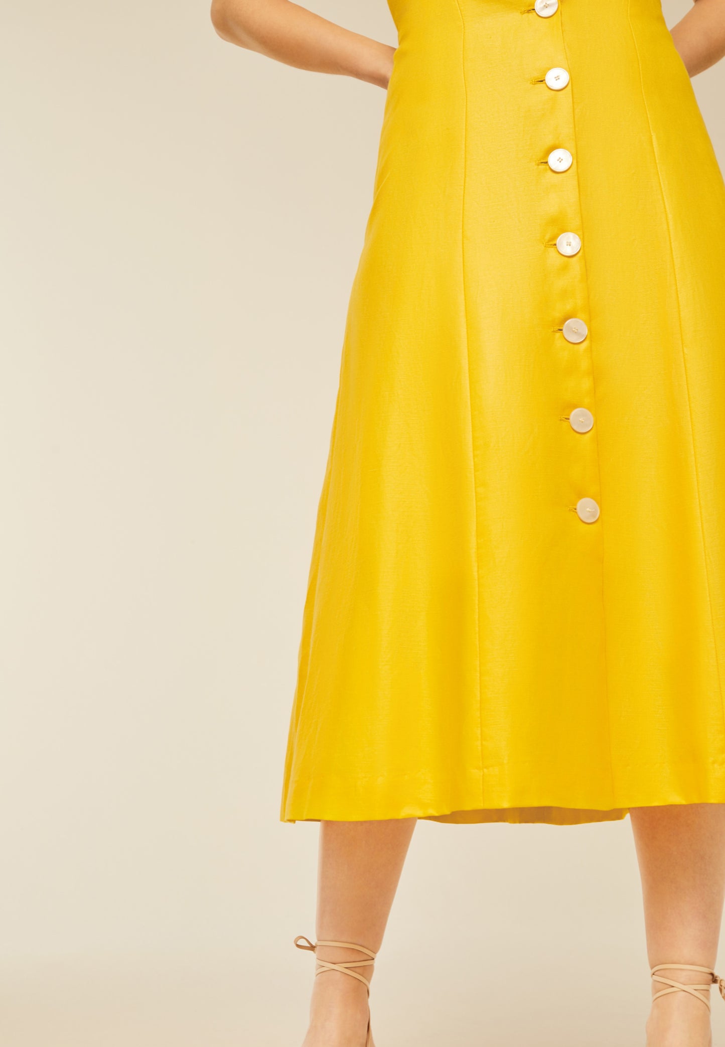 IVY OAK Midi Jurken Jurk Dames Geel
