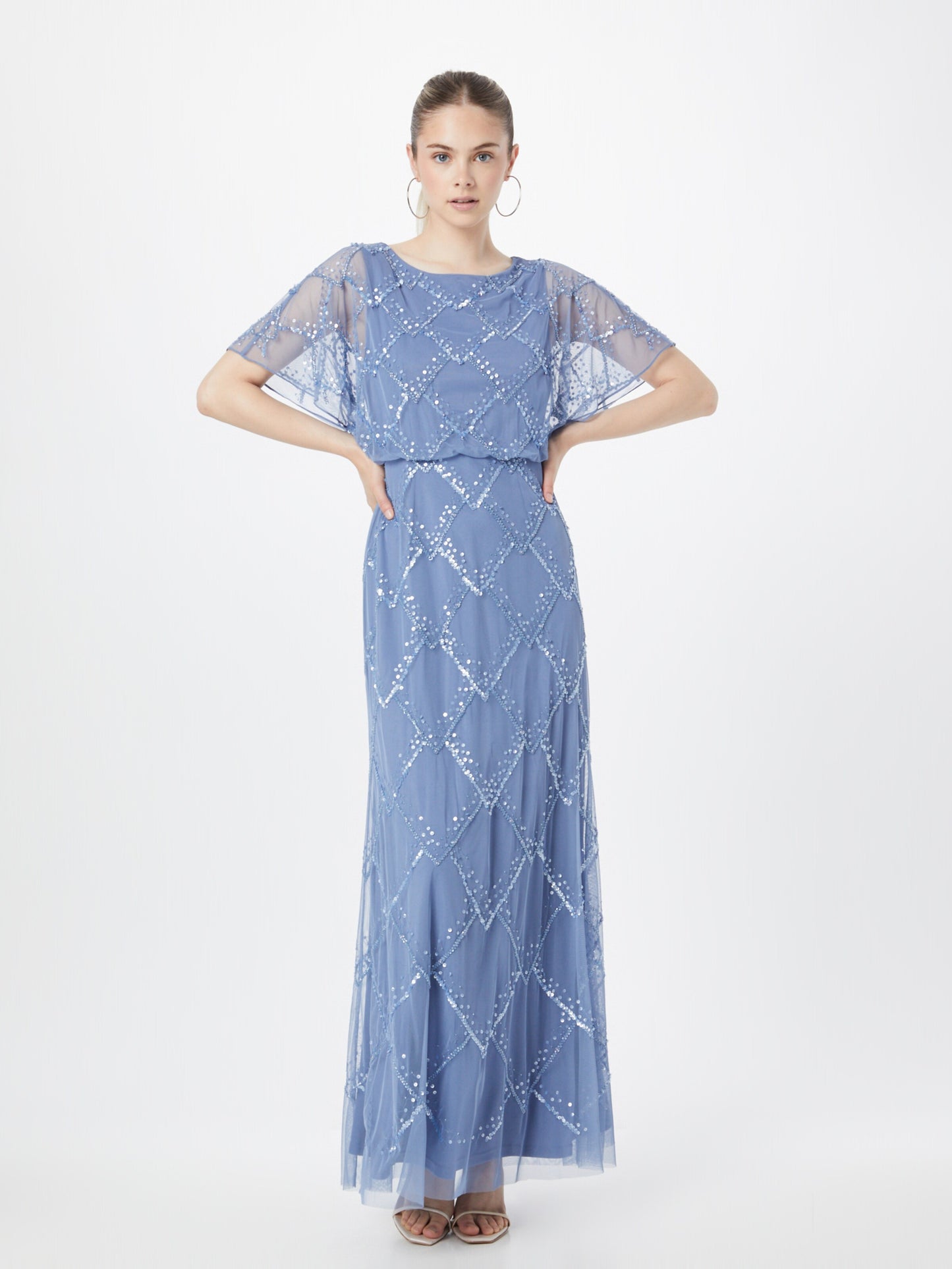 Adrianna Papell Avondjurken Avondjurk Dames Smoky Blue / Lichtblauw