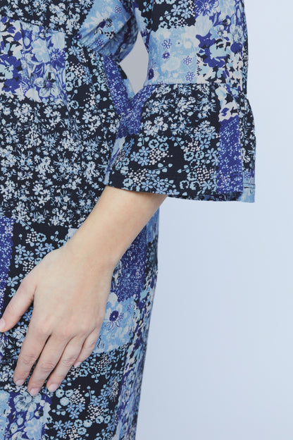 Ulla Popken Midi Jurken Jurk Dames Marine