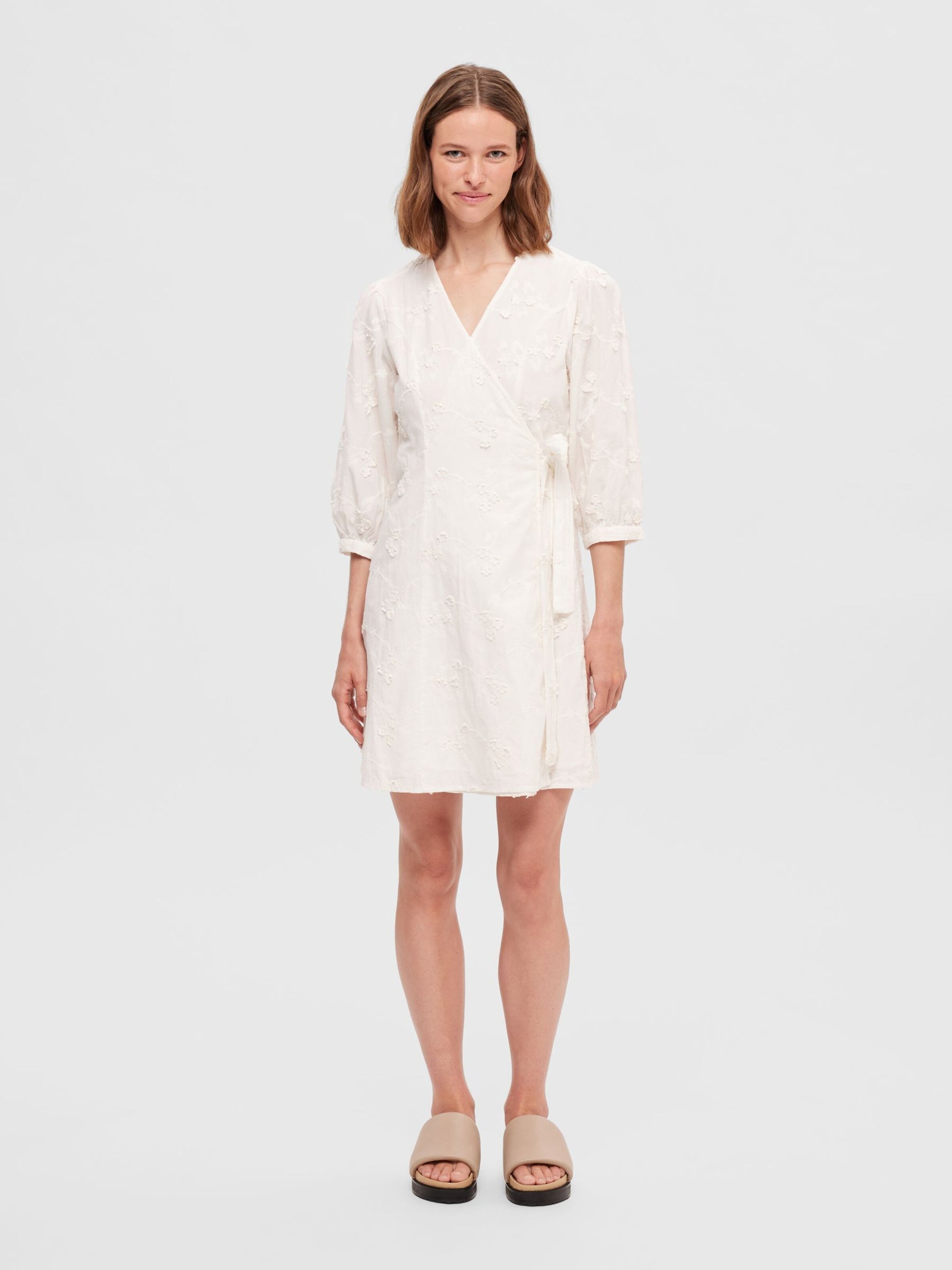 Selected Femme Mini Jurken Jurk Dames Natuurwit