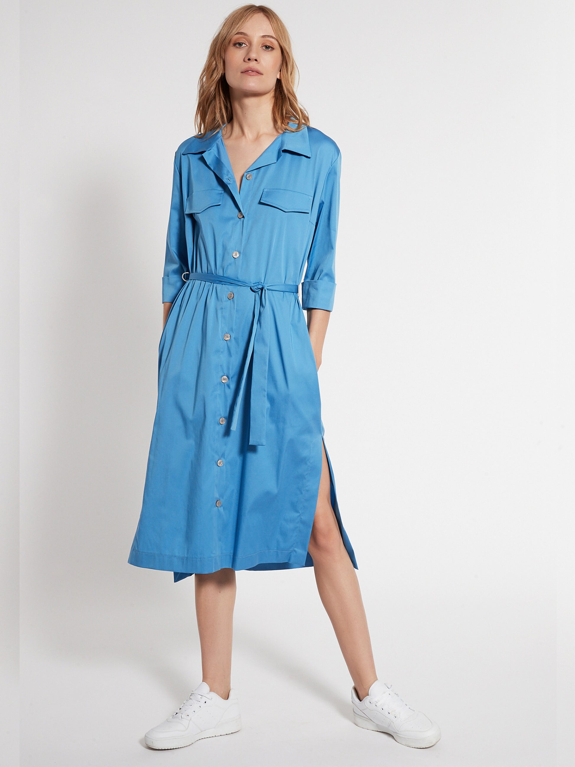 Ana Alcazar Midi Jurken Jurk Fafara Dames Blauw