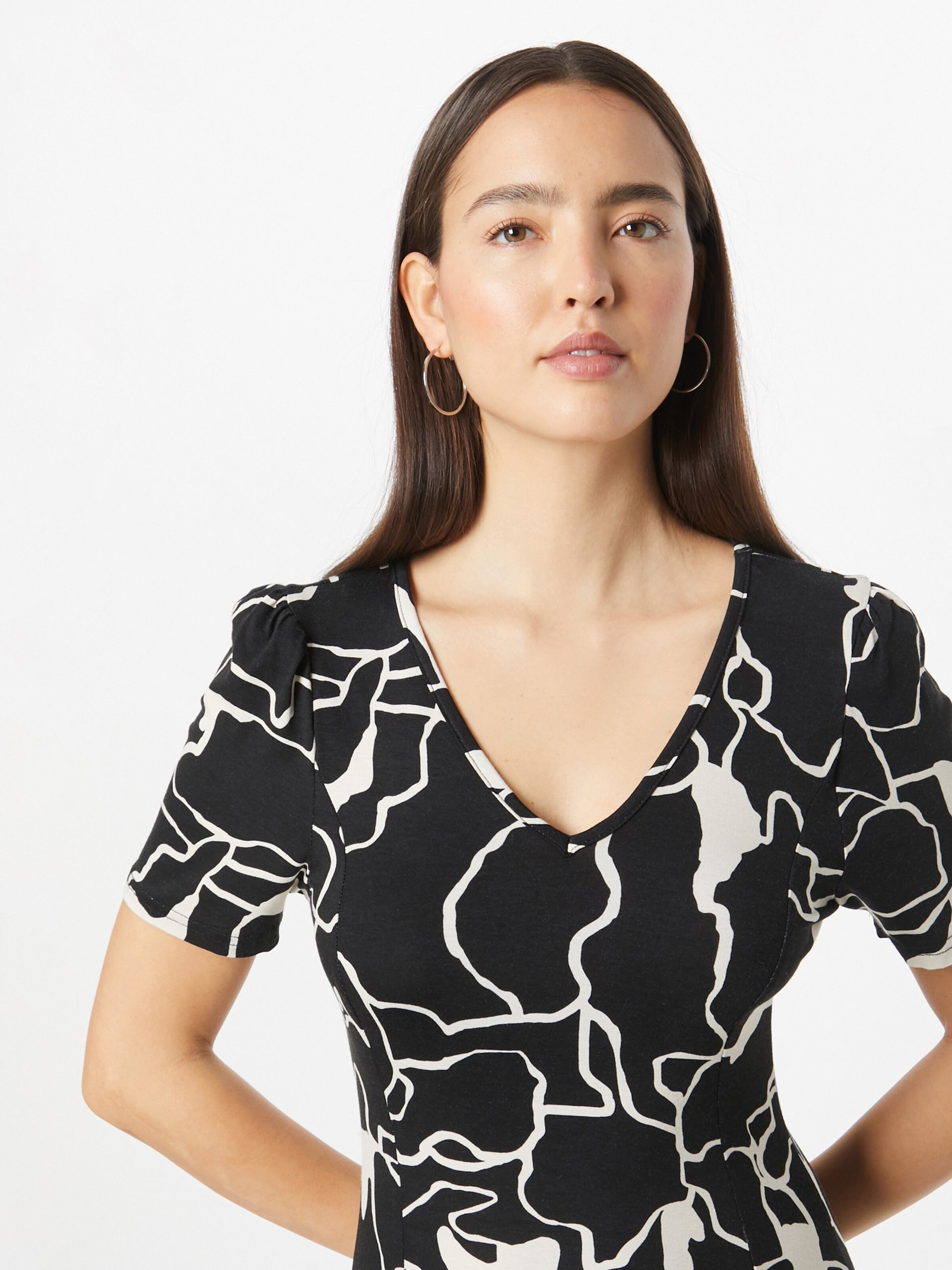 Fransa Zomerjurken Zomerjurk FRFEDOT Dames Zwart