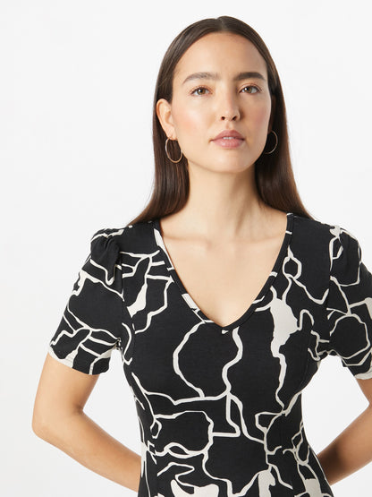 Fransa Zomerjurken Zomerjurk FRFEDOT Dames Zwart