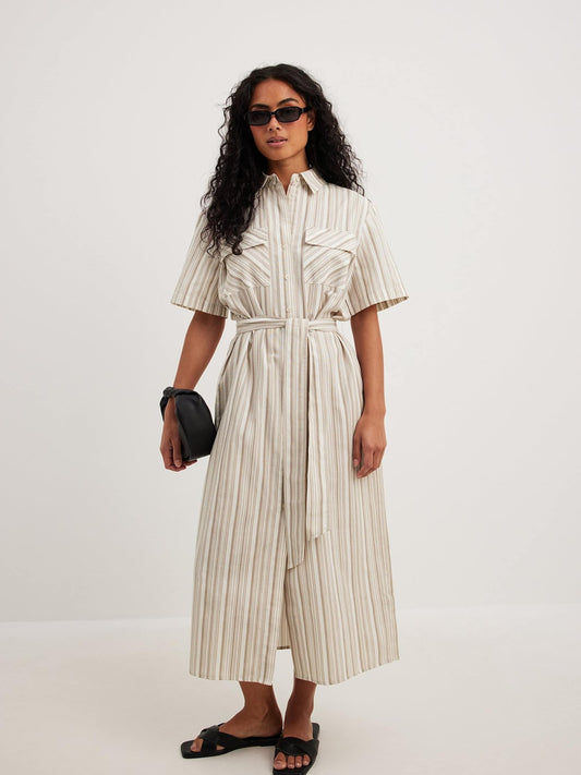 NA-KD Blousejurken Blousejurk Dames Chamois