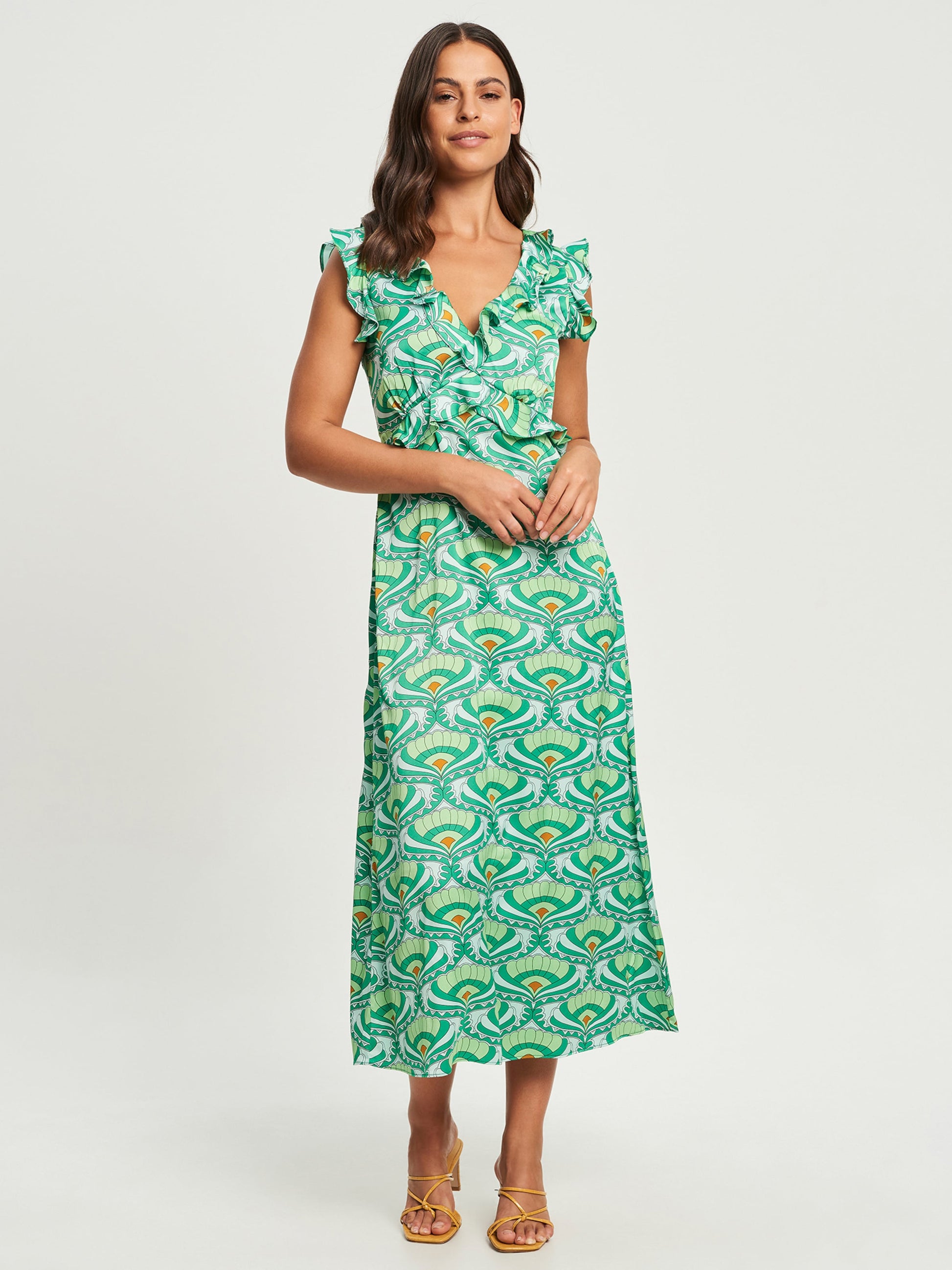  Midi Jurken Jurk THERISE Dames Mintgroen / Jade Groen / Pastelgroen