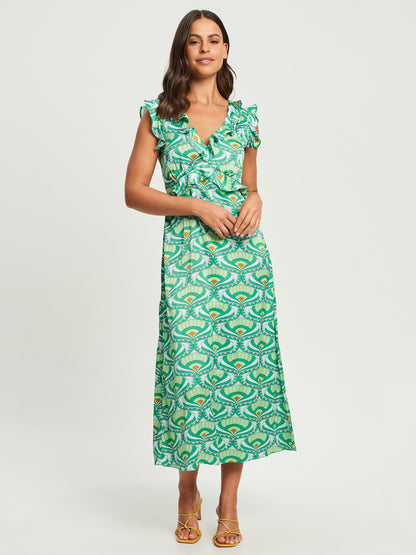  Midi Jurken Jurk THERISE Dames Mintgroen / Jade Groen / Pastelgroen