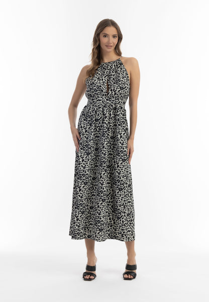 Faina Midi Jurken Jurk Dames Grijs / Lichtgrijs