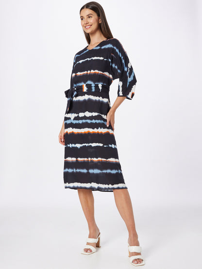 Taifun Midi Jurken Jurk Dames Marine / Lichtblauw