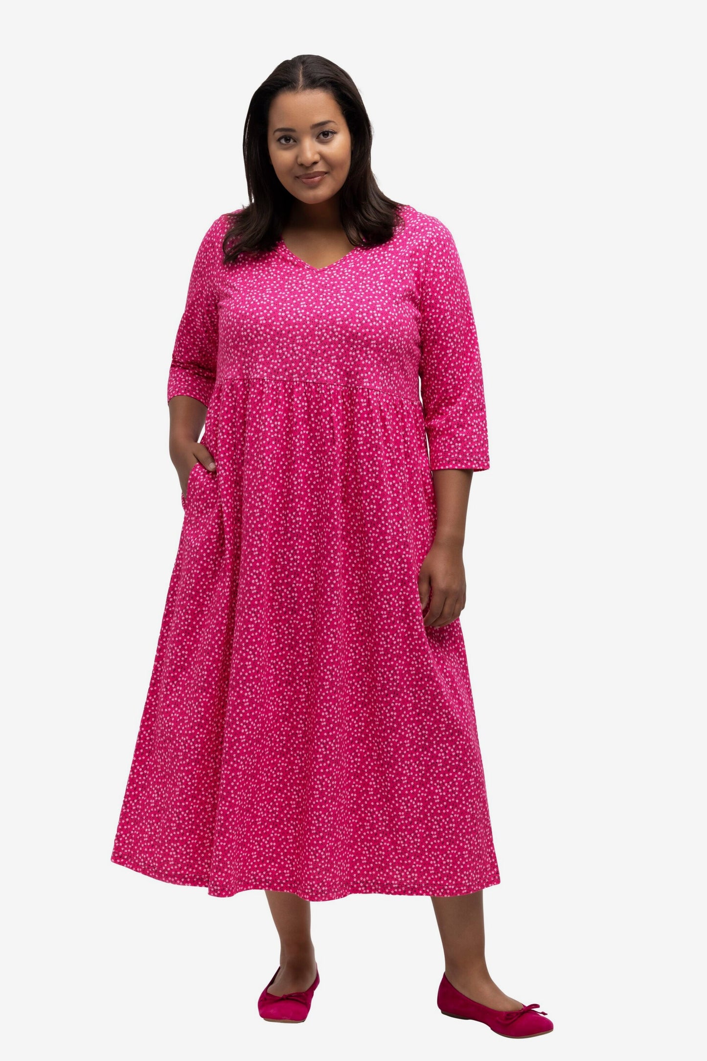 Ulla Popken Maxi Jurken Jurk Dames Magenta