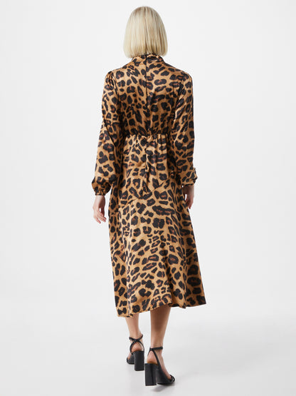 AX Paris Midi Jurken Jurk Dames Bruin / Lichtbruin