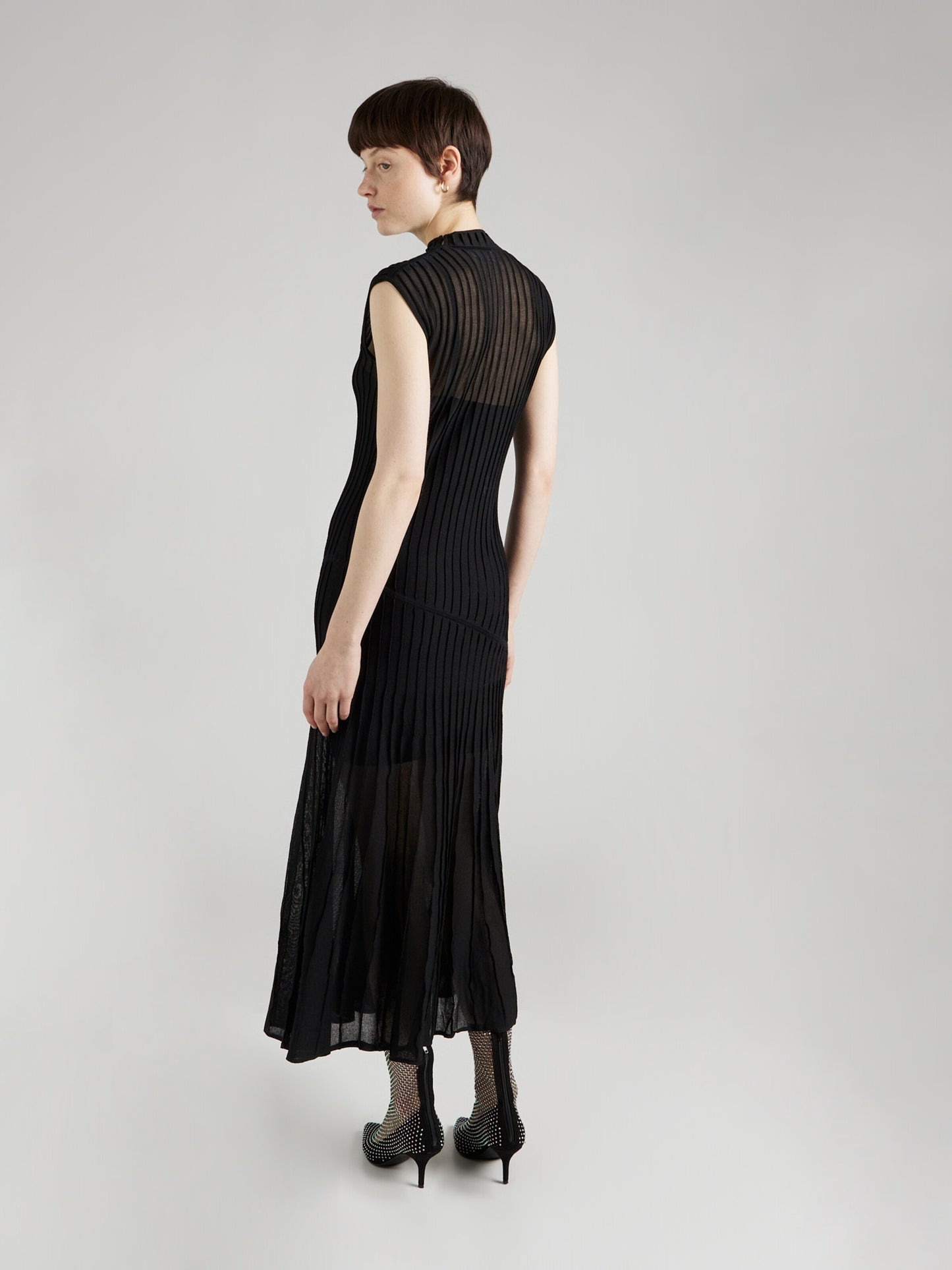 Calvin Klein Maxi Jurken Jurk SHEER Dames Zwart