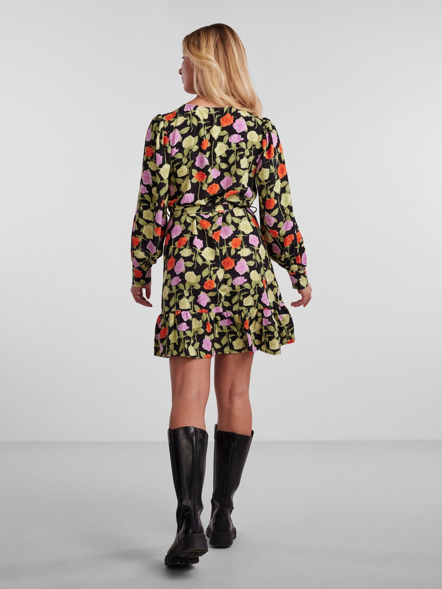 Pieces Blousejurken Blousejurk Blossom Dames Zwart