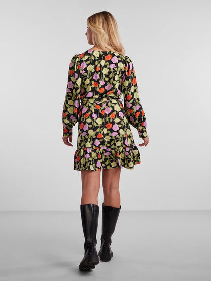 Pieces Blousejurken Blousejurk Blossom Dames Zwart