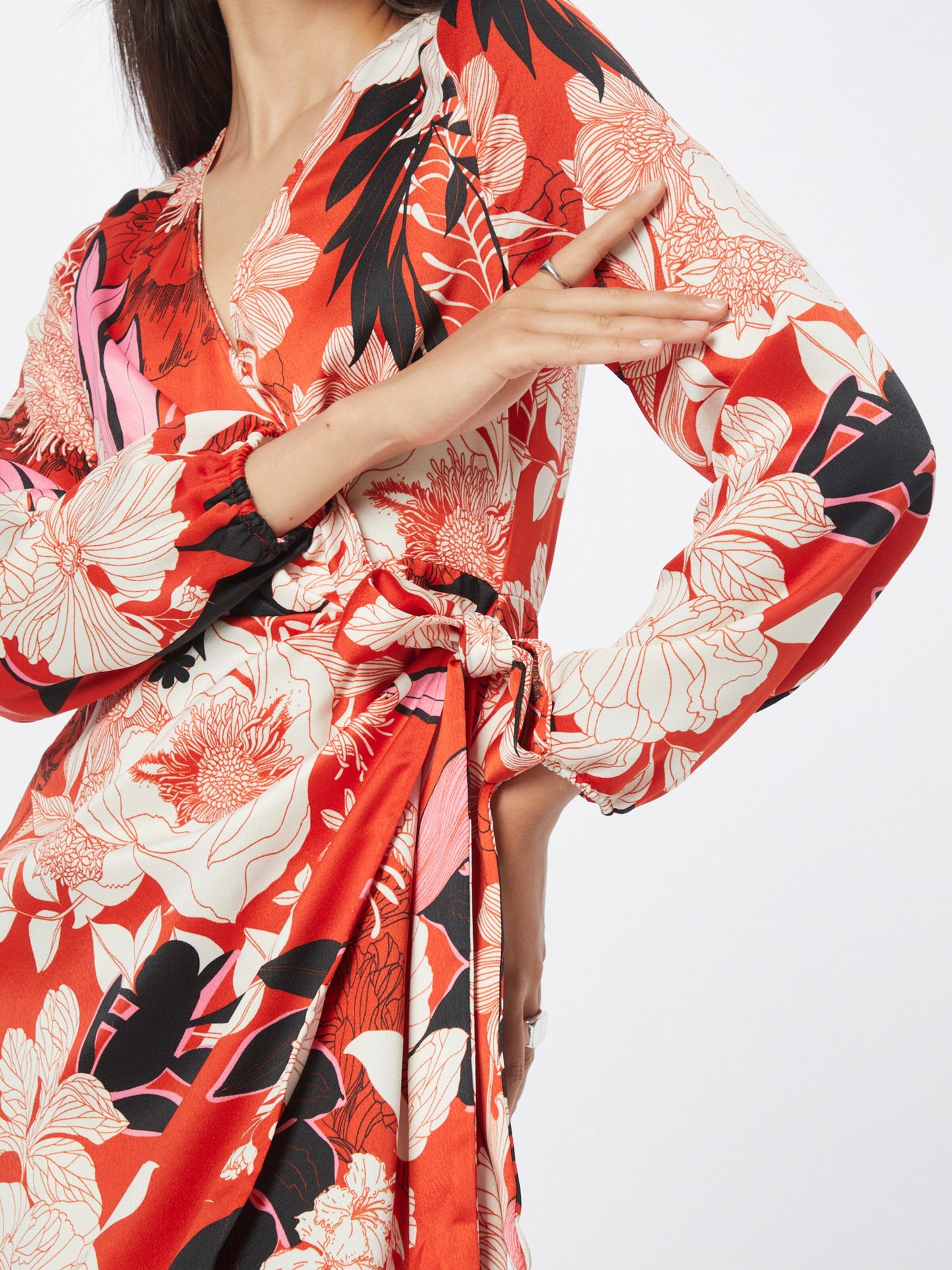 RIVER ISLAND Midi Jurken Jurk FLORENCE Dames Oranjerood