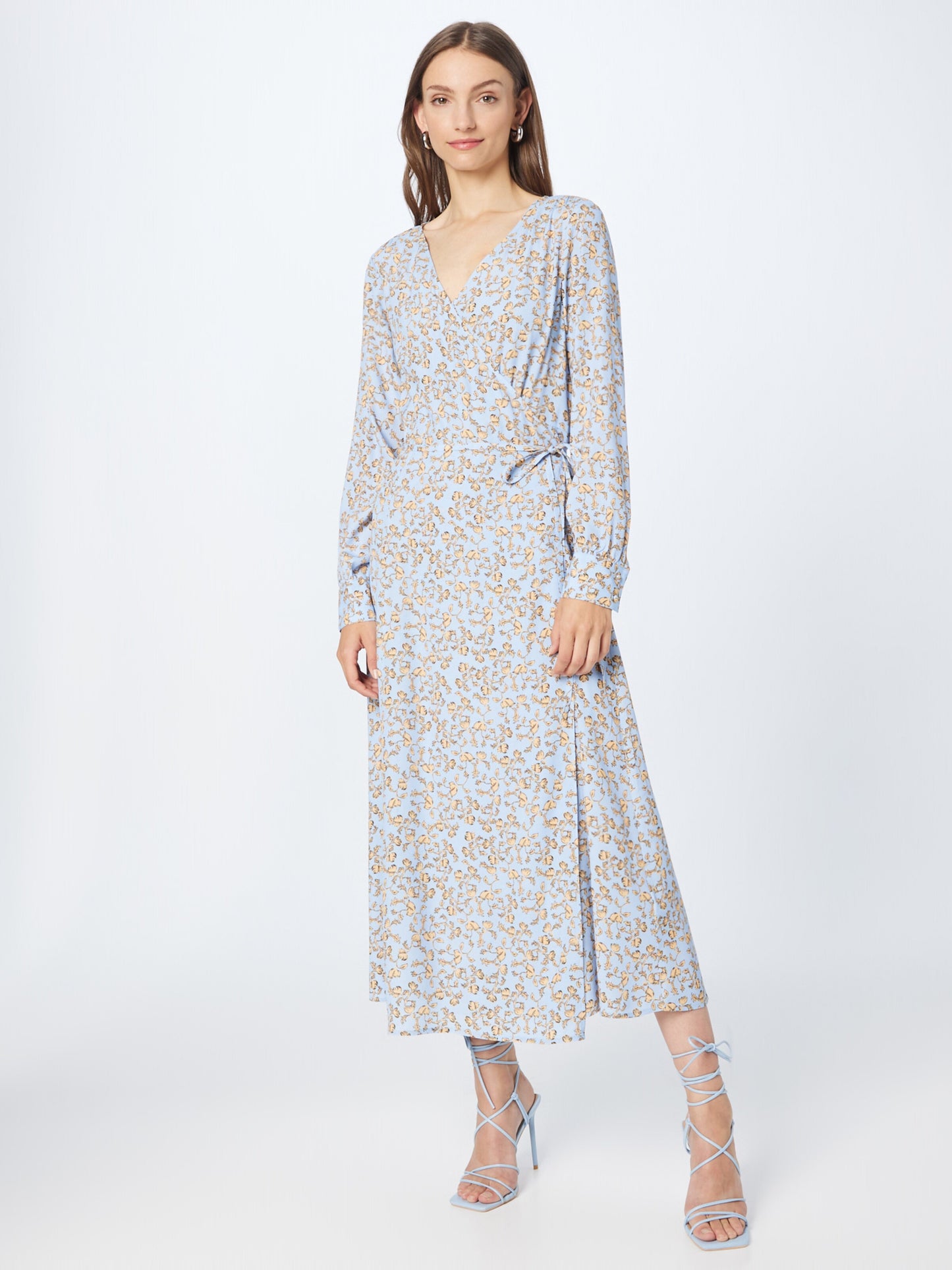 KnowledgeCotton Apparel Maxi Jurken Jurk Dames Lichtblauw