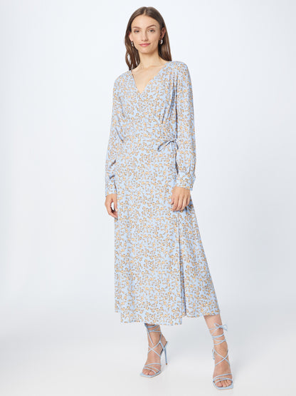 KnowledgeCotton Apparel Maxi Jurken Jurk Dames Lichtblauw