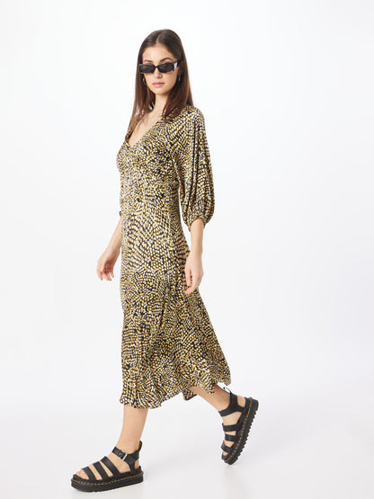 Traffic People Midi Jurken Jurk Gloria Dames Bruin