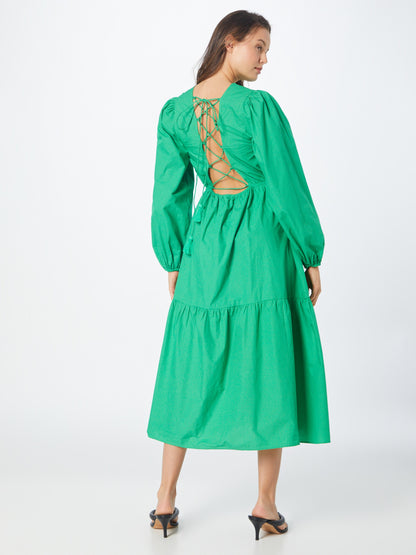 WAREHOUSE Midi Jurken Jurk Dames Grasgroen