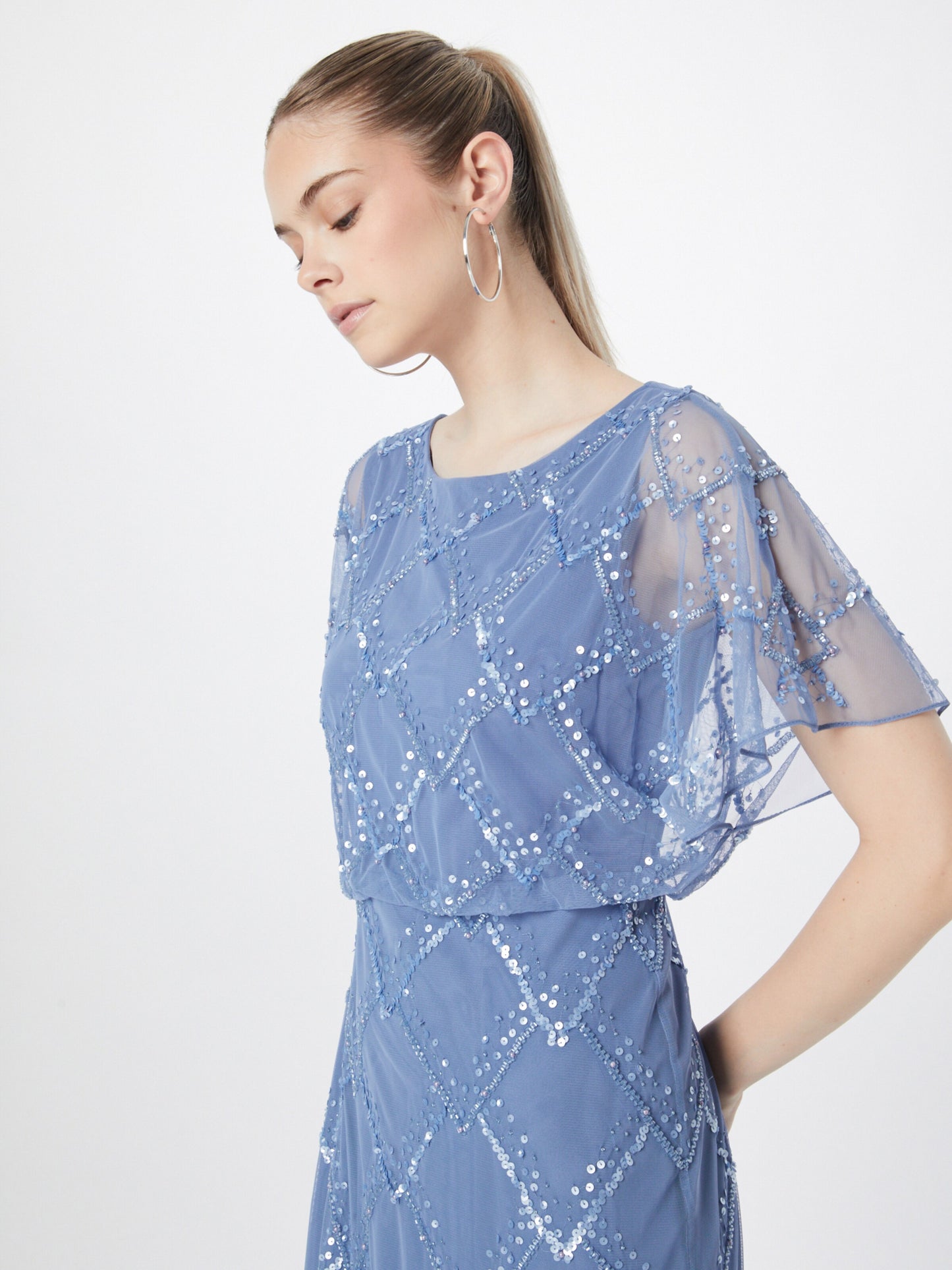 Adrianna Papell Avondjurken Avondjurk Dames Smoky Blue / Lichtblauw